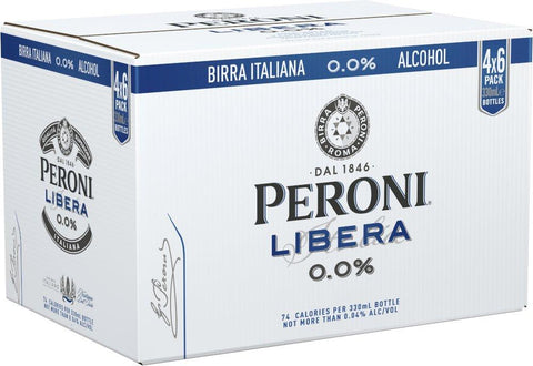 Peroni Libera 0.0% Non-Alcoholic Beer Bottles 330mL x1/6/24