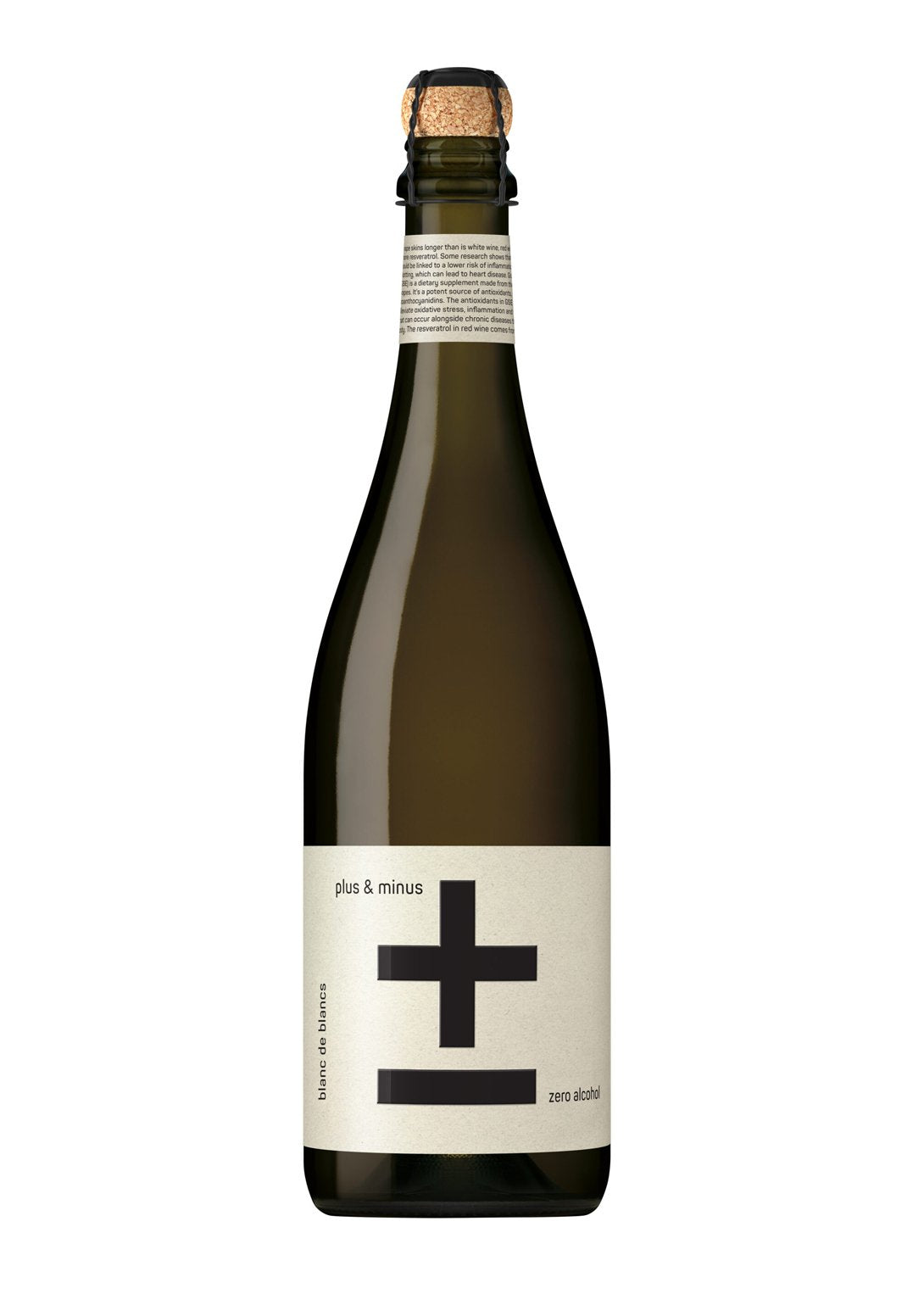 Plus & Minus Non-Alcoholic Sparkling Wine: Blanc de Blancs 750ml