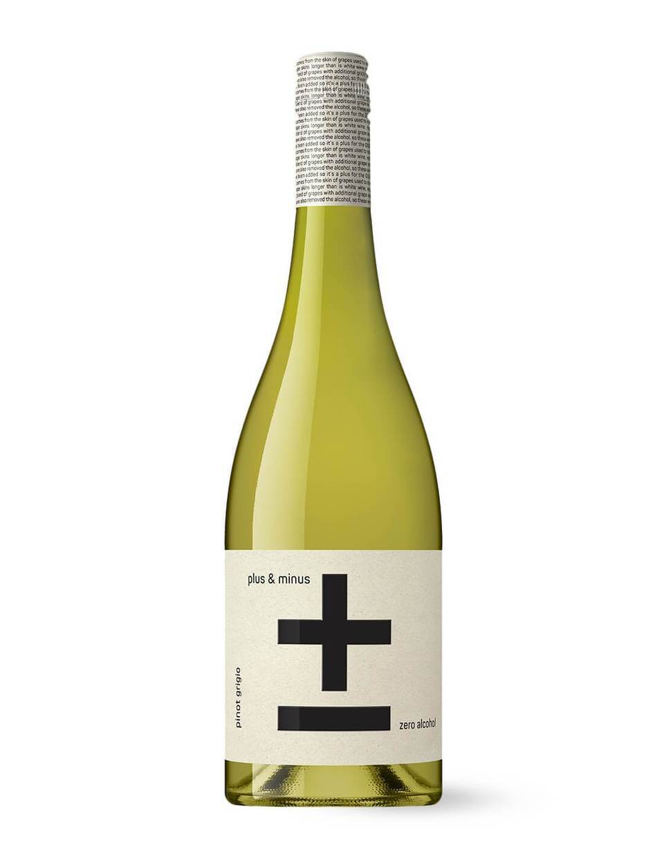 Plus & Minus Non-Alcoholic White Wine: Pinot Grigio 750ml  (Vintage 2020)